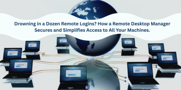 remote desktop manager- IT technician using remote desktop manager to securely access multiple computers