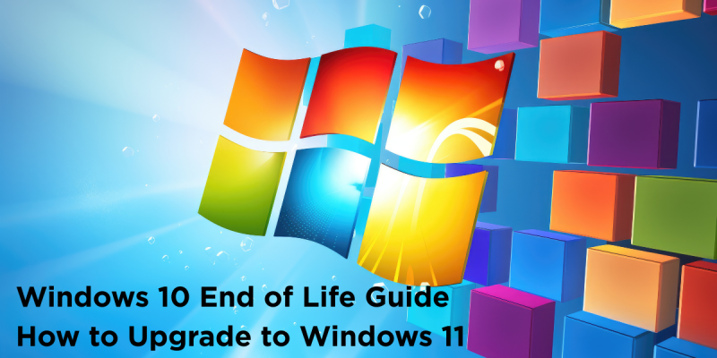 Windows 10 End of Life timeline showing transition to Windows 11 upgrade.